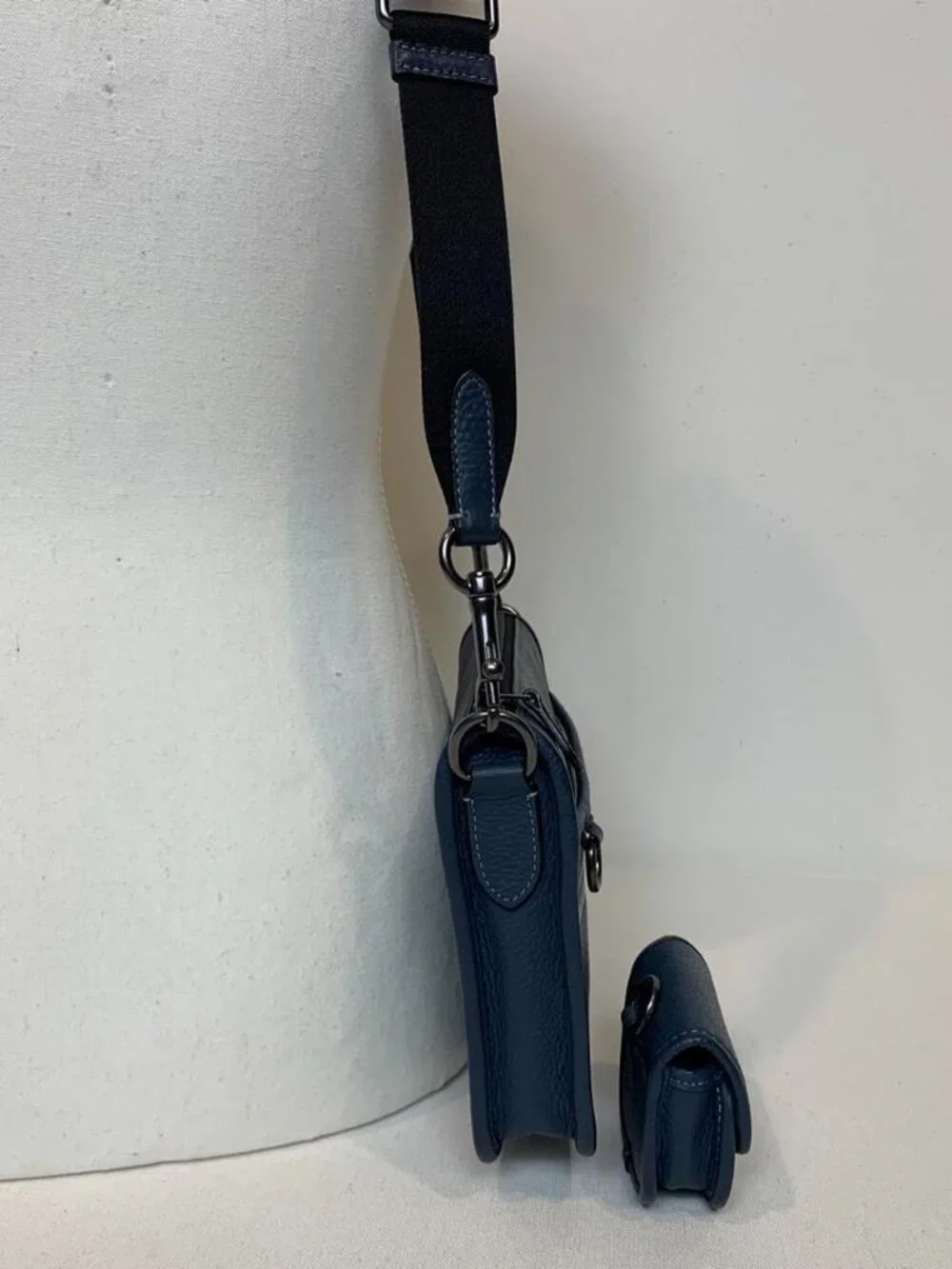 Blue pebble leather Coach
